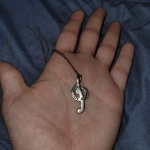 'Life's a song' Sliver cleft music note Necklace